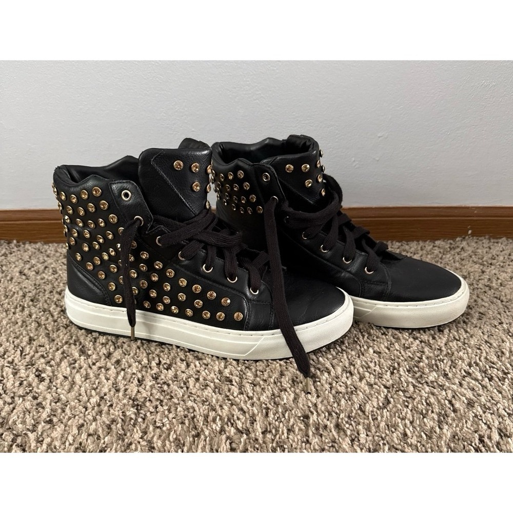 Zara Men Men's Black‎ High Top Sneakers with Gold Stud Details size 10 (43)